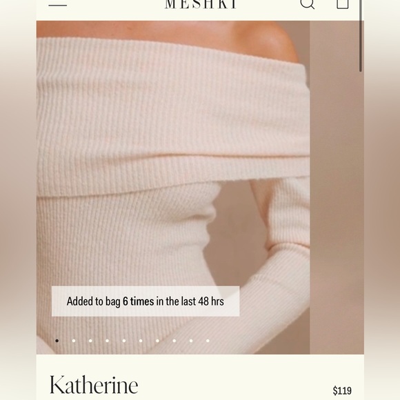 MESHKI
Katherine Off Shoulder Knit Maxi Dress - Ivory Size S - Picture 7 of 7